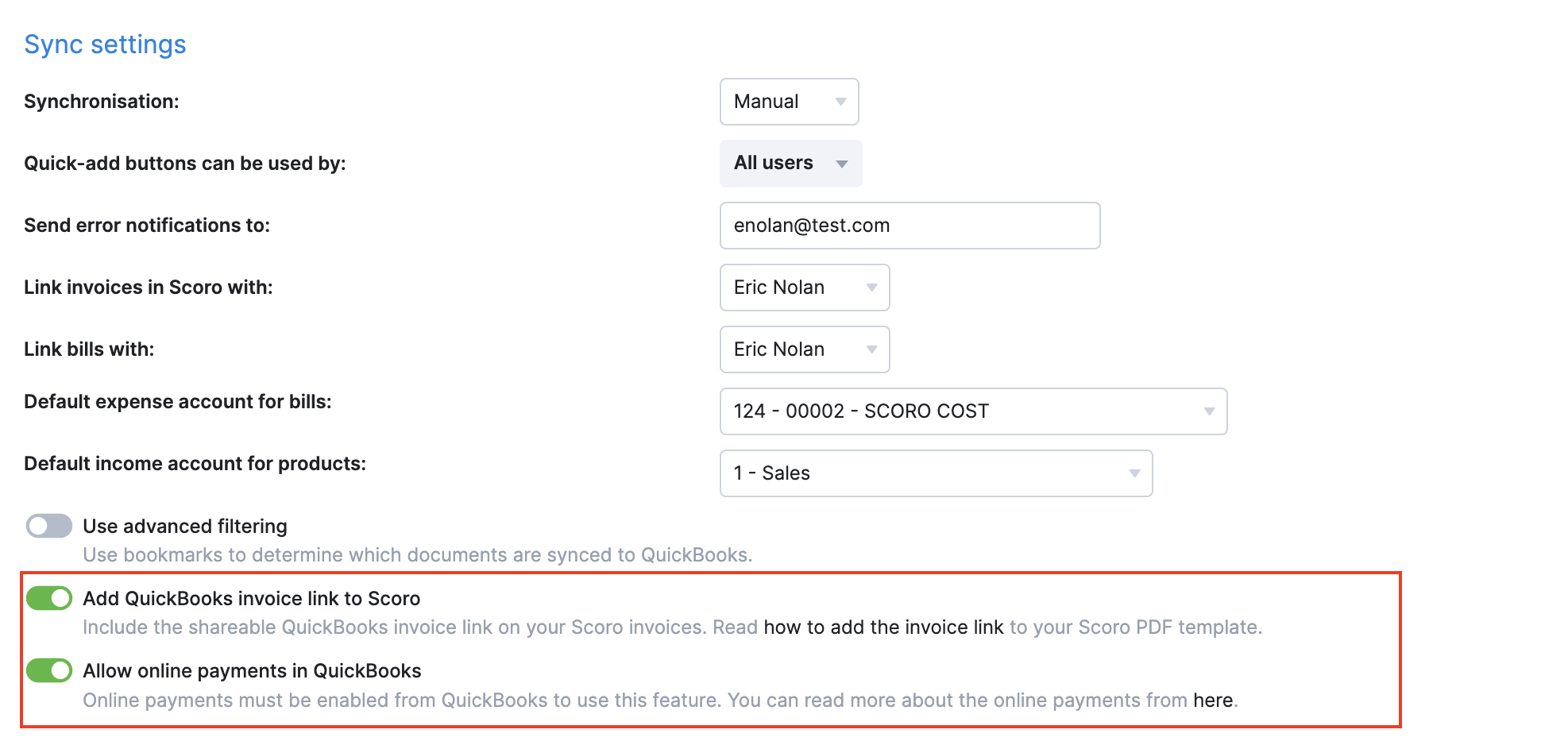 quickbooks invoice