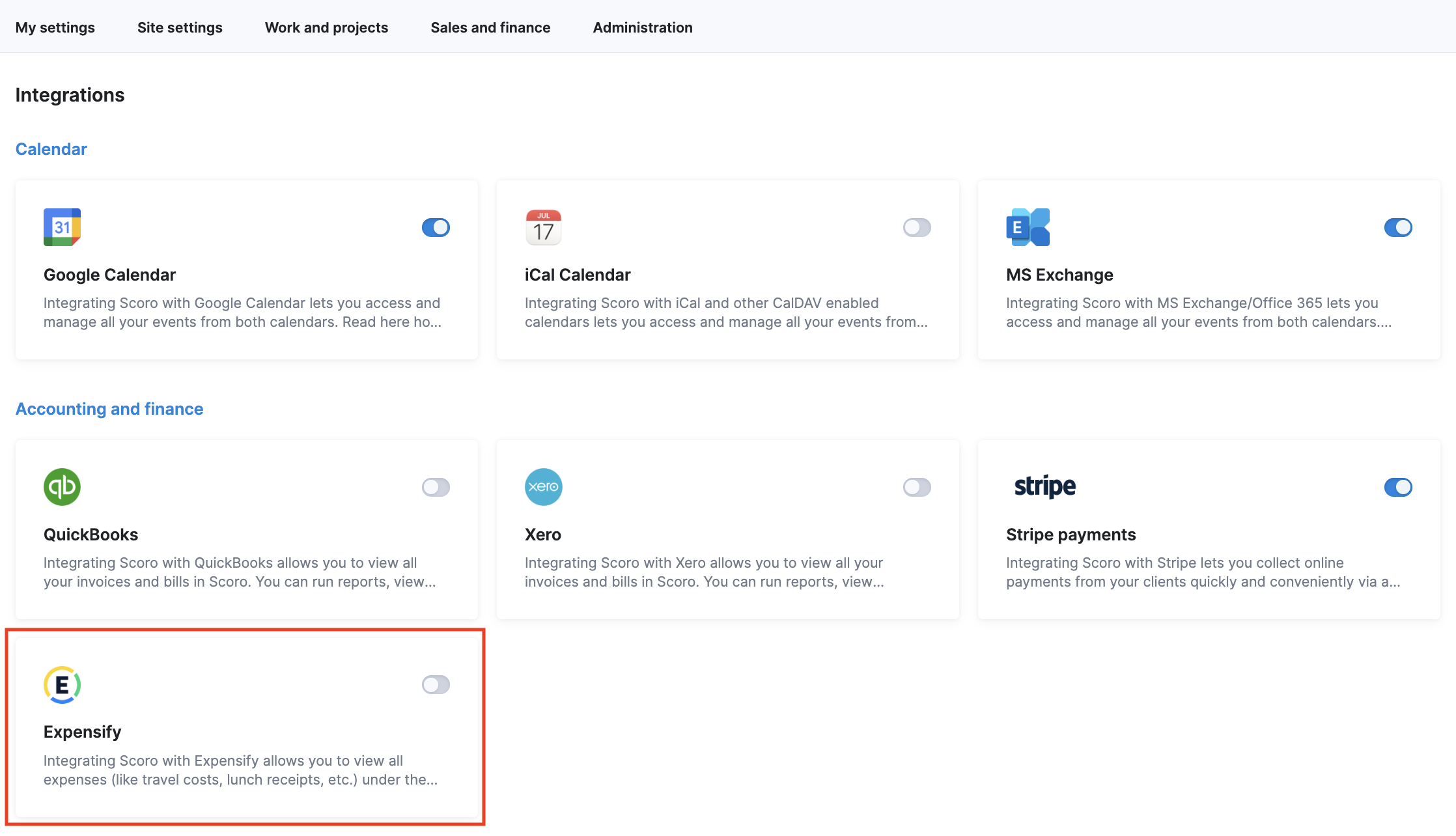 Expensify integration Scoro Help Center