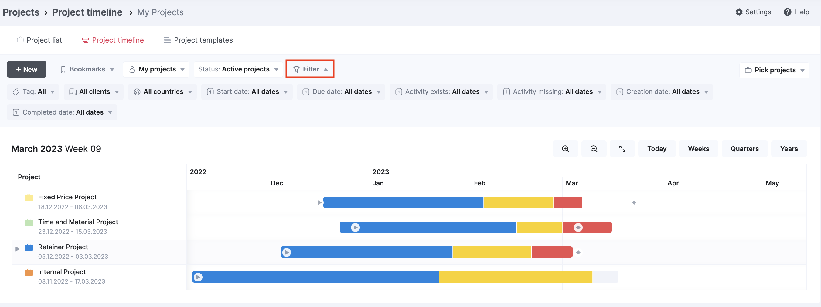 Aplicativos de software da Milestone: Scoro