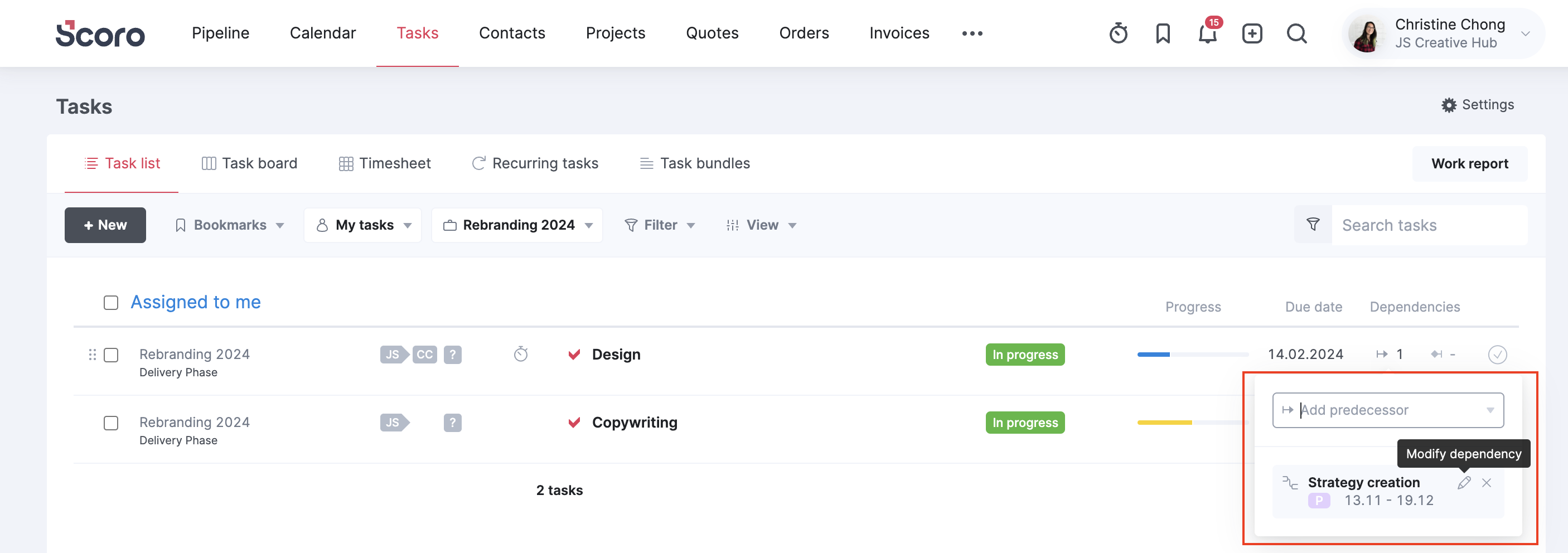 Add predecessor or successor - modify dependency.png