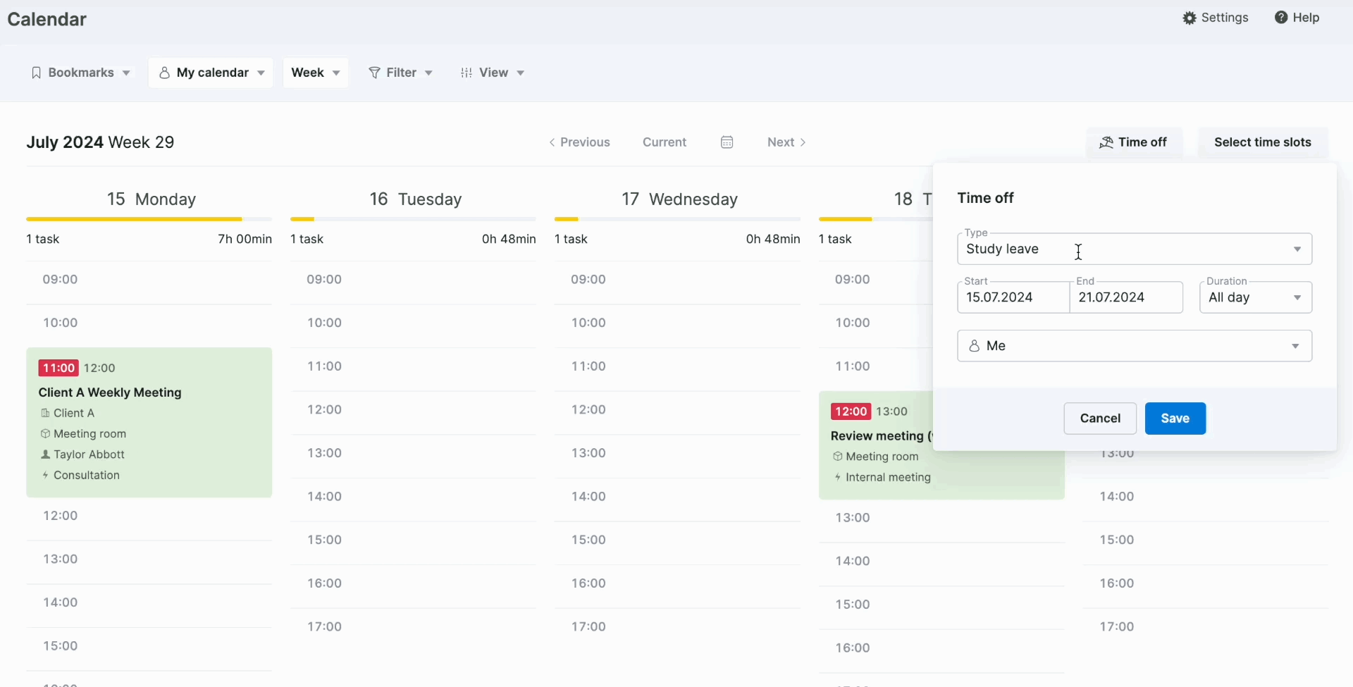 Select time-off time frame and duration.gif