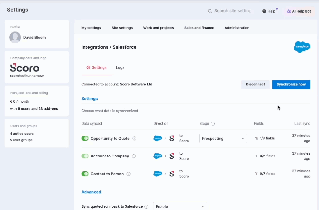 Map fields between Salesforce and Scoro.gif
