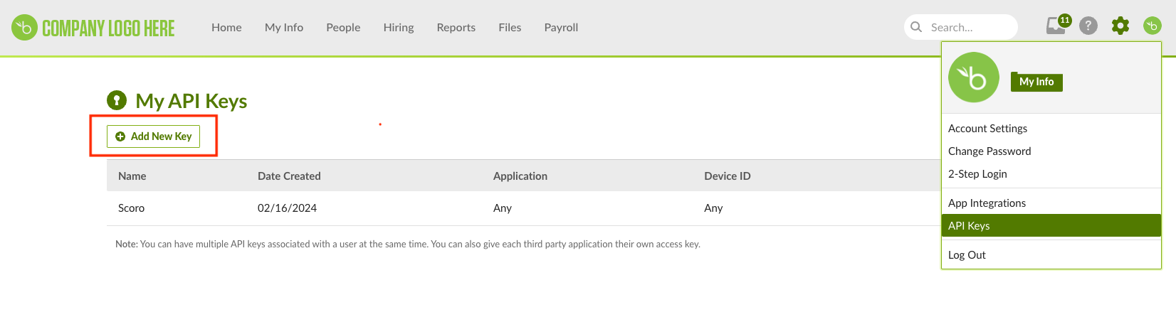 Create a new API key in BambooHR.png