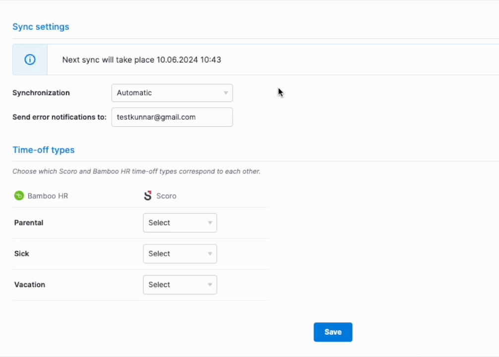 BambooHR integration settings map time-off type.gif