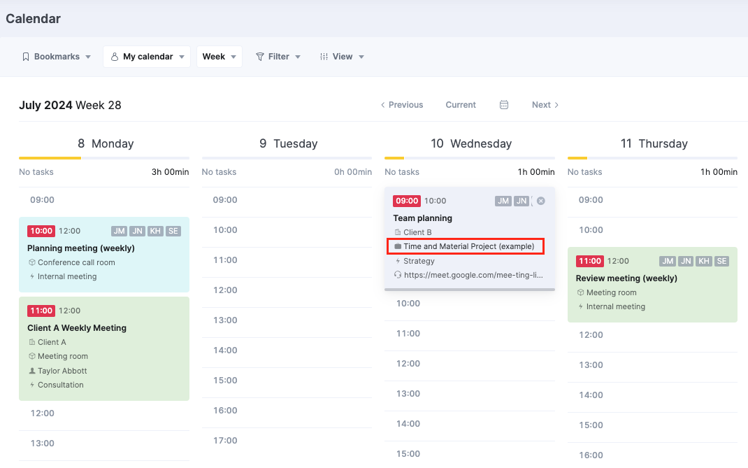 Calendar event - click on a project.png