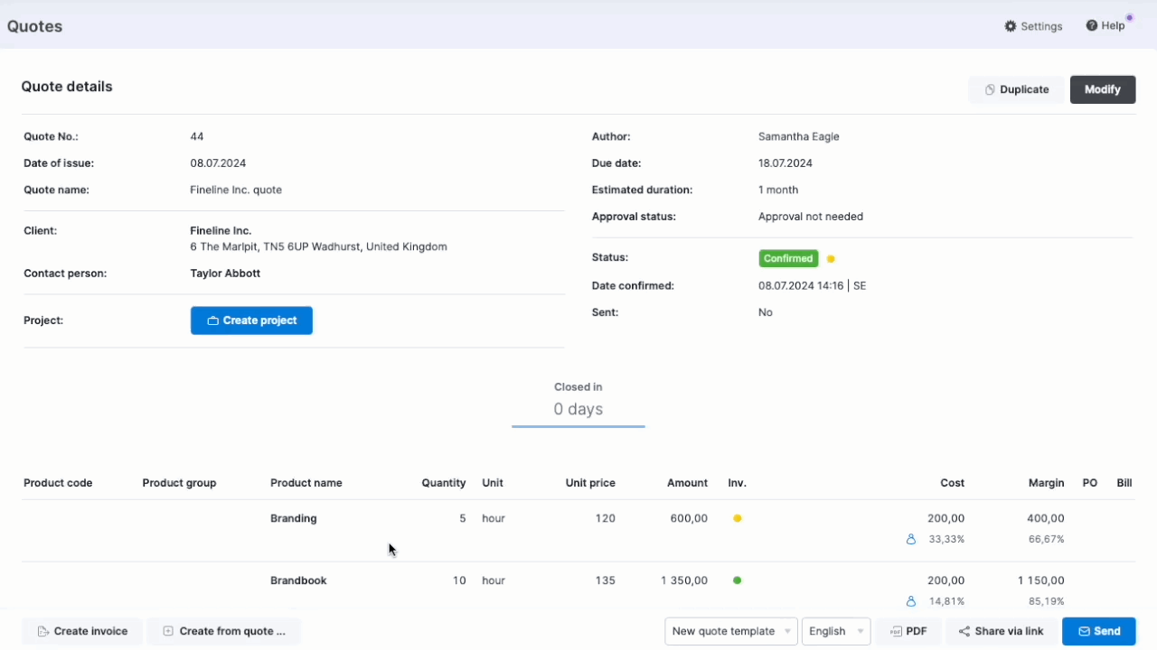 Create a scheduled invoice from quote.gif