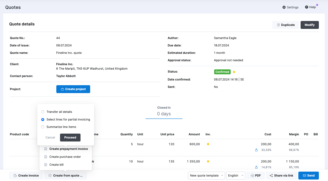 Create partial prepayment invoice from quote.png