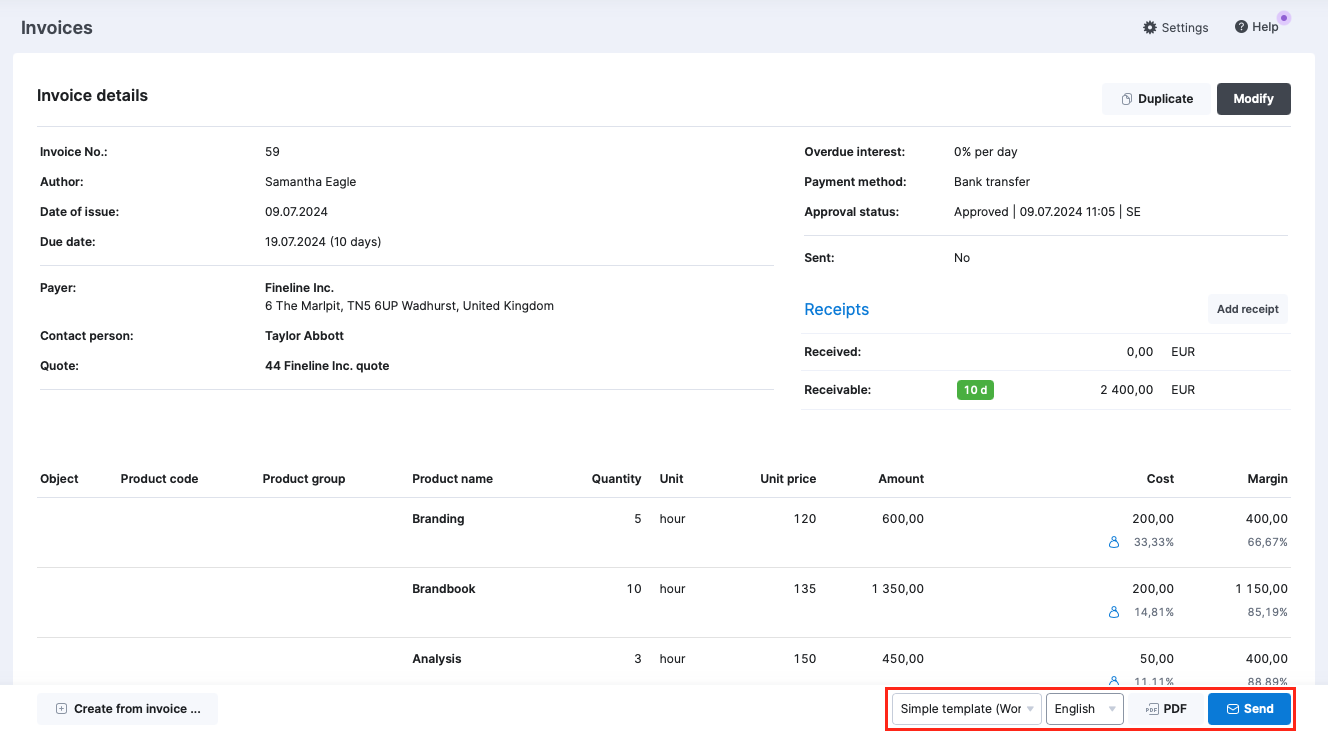 Invoice detailed view - template, language, send.png